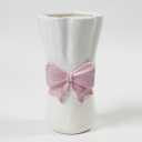 Bow Flower vase, Bow vase for Flowers, Pink Bow Ceramic Vase  Cute Vase with Shiny Glaze, Modern vase Decor (Pink Bow)