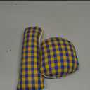 Tailors Ham and Seam Roll Set, Solid Linen and Doll Cotton Pressing Ham, Professional Tailor's Ham for Ironing Sewing Collars, Darts, Sleeve, Curved Seams, Blue and Yellow Plaid