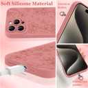 ZIYE for iPhone 15 Pro Max Case Flower Floral Pattern for Women Girls Slim Soft TPU Camera Protection Cute Cover Designed for iPhone 15 Pro Max 6.7 Inch Pink