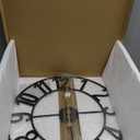 Large Outdoor Clock, Patio Decorative Wall Clock Silent Non Ticking Battery Operated, 24 Inch Modern Black Metal Clock for Pool Area, Living Room, Farmhouse, Kitchen