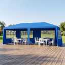 10x20 Outdoor Canopy Tent for Parties, Waterproof Party Tent with 6 Removable Sidewalls & Windows, Heavy Duty Outdoor Canopy for Wedding, Backyard Events & Commercial Use, Blue