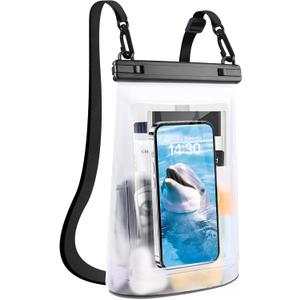 2L Waterproof Phone Pouch for iPhone 16 15 14 11 Pro Max & Galaxy S24 S21 - Floating Large Capacity Dry Bag Stores Sunscreen, Sunglasses - Oversized Waterproof Bag for Beach, Swimming, Kayaking