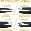 24 Pcs 6 Sets Thank You Gift Tweezers Set Eyebrow Tweezers Christmas Thank You Professional Stainless Steel for Facial Hair for Christmas Stocking Stuffers Gifts for Adults Men Women