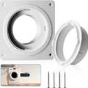 Fosenlion Dryer Vent Wall Plate with Quick Connect & Disconnect, Twist Lock Dryer Vent Connector Kit, 4 Inch Dryer Duct Connector Flange, for Wall Exhaust Vent, Ceiling or Warmhouse Air Circulation, No Hoses