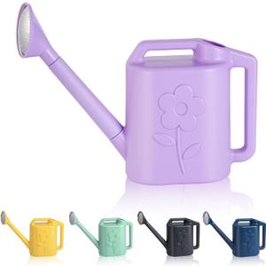 2.8L Watering Can for Indoor Plants, Garden Watering Cans for Outdoor Plant House Flower, Modern Plant Watering Can Large Long Spout with Sprinkler Head (0.62 Gallon, Purple)