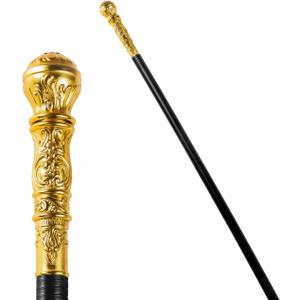 Spooktacular Creations Walking Cane Costume, Vintage Staff Prop Stick Accessories for Dress Canes, Party Costume for Adults and Kids (Gold)