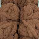 HOMBYS Dark Coffee Chunky Chenille Yarn for Crocheting, Bulky Thick Fluffy Yarn for Knitting,Super Bulky Chunky Yarn for Hand Knitting Blanket, Soft Plush Yarn, 8 Jumbo Pack (27 yds,8 oz Each Skein)