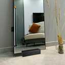 Uonlytech Wooden Floor Mirror Support Stand Anti-Skid Mirror Bracket Room Mirror Holder Rack for Bedroom Living Room Bathroom