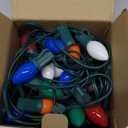 50Ft LED Christmas Outdoor String Lights, C7 String Lights with 27 0.6W Ceramic Multicolor Bulbs, Vintage Christmas Lights for Holiday Party Backyard Wedding Garden Patio Porch Decor