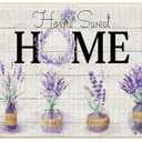 WARDOS Home Sweet Home Door Mat, Butterfly Lavender Floral Doormat for Front Door Indoor Outdoor Entrance Porch, Rustic Farmhouse Welcome Mat Outside, Flower Bath Mats, 17x30 Inches