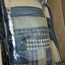 VHC Brands, Black Check Star Cotton Patchwork Primitive Decor Califorfnia King Quilt w/ 2 Shams Set