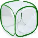 RESTCLOUD Insect and Butterfly Habitat Cage Terrarium Pop-up 12 X 12 X 12 Inches (White With Green)