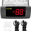 for Dixell XR06CX-4N1F1 Temperature Controller, Fit for 120V 50-60hz Commercial Refrigerators/Freezer Replace for Dixell Temperature Controller, with Temperature Sensor Probes & Clasp