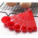 6 Piece Measuring Spoons, Red
