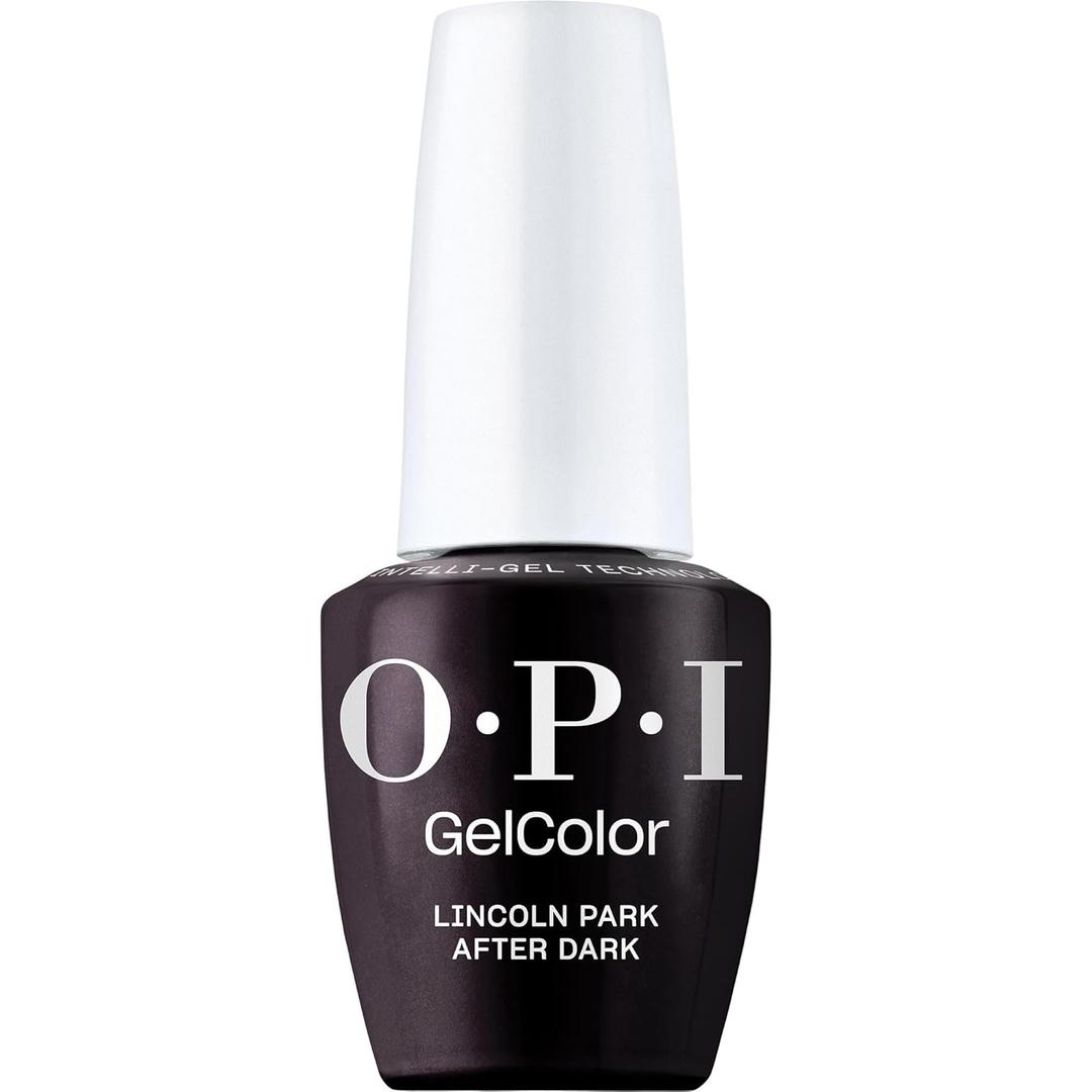 OPI GelColor LED Cure Gel Nail Polish | White, Gray & Black Shades | Salon-Quality Shine, Long-Lasting Wear | Easily Soak Off Removal | Vegan & HEMA Free | 0.5 Fl Oz (Lincoln Park After Dark | Opaque Dark Cool Purple)