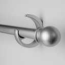 Silver Curtain Rods for Windows 16-144 inch, 1 inch Decorative Curtain Rod Set, Adjustable Heavy Duty Drapery Rod for Bedroom, Livingroom