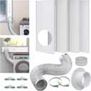 Dryer Vent Window Kit for 4" Diameter Dryer Vent Hose,Adjustable Window Vent Kit for Sliding and Hung Windows, Includes Insulating Foam Seal Tape and Flexible 4-Inch Dryer Vent Hose