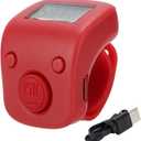 Finger Counter Plastic Finger Counter Ring Buddhist Counting Digital Ring Mini Chanting Counting Tool Manual Clicker Tool Electronic Finger Counter(Red)