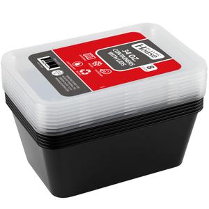 Black Rectangle Food Containers - 34 oz Plastic - Case of 96 - For Meal Prep, Takeout & Food Storage