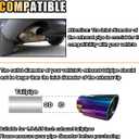 Stainless Steel Car Exhaust Tip, 2.5" Inlet 3.3" Outlet Adjustable Chrome-Plated Finish Exhaust Tailpipe, Car Exhaust Pipe Modification Tail Throat Tail Pipe, Fit for Most Cars (Straight, Multicolor)