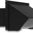 Microwave Vent Range Hood Wall Cap, 3-1/4" x 10" Rectangular Exhaust Vent Cover with Damper & Screen, Replacement for Broan & Most Over-the-Range Microwaves, Kitchen & Bathroom Ventilation, Black