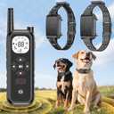 Wireless Dog Fence, Electric Fence for Dogs, Portable Dog Perimeter Collar 185 Days Standby Training Collar, Flash Light & Waterproof with 3 Training Mode for 2 Dog Matte Black