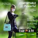 Battery Powered Garden Sprayer 2 Gallon, 7.4V Powerful Electric Pump Sprayer, Weed Sprayer with USB Rechargeable Handle, 5 Mist Nozzles, Retractable Wand, Adjustable Strap for Lawn, Garden, Yard