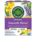 Traditional Medicinals Organic, Smooth Move Tea, Original with Senna - Helps Relieve Constipation Overnight - Kosher, Non-GMO, Caffeine-Free - 32 Tea Bags, Best Before Date 08/20/2028
