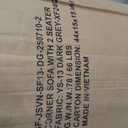 Shintenchi 105" Modular Sectional Sofa, Boneless L Shaped Couch with Deep Seat, Cloud Foam Couch with Oversized Chaise, Plush Cordurory Sofa No Assembly Needed for Living Room, Dark Gray