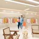 Gold Clothing Rack for Boutiques, Wall Mounted Retail Display Garment Rack for Houseware, Chrome Rolling Racks for Clothes Stores and Commercial