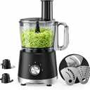 Simple Deluxe Food Processor 10.5 Cup, Multi-Functional Vegetable Choppers Food Grinder with Slicing Shredding Chopping Kneading, Suitable for Smoothie Fruit Dough, 2.6QT, Black