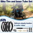 2 Set 64-305 16x2.4 Tire and Inner Tube Set Compatible with Razor MX650/MX500/SX500, EcoSmart Metro/SUP/Cargo, Super 73 KD1, Thickened Butyl Rubber, Fit for Kids Bike & Dirt Bike Tires