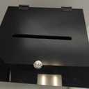 Acrylic Donation Box, 10" X 10" X 10" Ballot Suggestion Box with Lock & 2 Keys, Raffle Voting Box with Slot for School Conference Fundraising (Black)