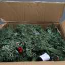 Super Long 8 Modes & Timer 18 Ft Prelit Christmas Garland for Outdoor Indoor Stair Porch 100 Warm White Lights 470 Realistic Snowy Branch Tips Red Berries Pinecone Xmas Garland Decorations Door Mantle