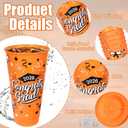 12 Pieces 2026 Graduation Plastic Cups with Lids and Straws 24 Oz Reusable Graduation Plastic Drinking Cup Class of 2026 Graduation Party Supplies for Graduation Hot Cold Drink Decorations (Orange)