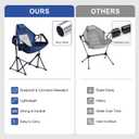 Outdoor Hammock Chair, Portable Swinging Camping Chair with Adjustable Back, Breathable Mesh High Back, Heavy Duty Supports 300 lbs, for Lawn, Backyard, Patio, Camping,Blue