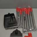 Pooper Scooper, Long Handle Dog Pooper Scooper, Heavy Duty Stainless Steel Rake with Tray & Spade Set for Pet Waste Removal, for Grass, Dirt or Gravel (Red)