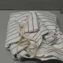 JELLYMONI Striped Duvet Cover Set - Queen Size 100% Cotton - 3PCS White & Grey Vertical Stripes Bedding - Hidden Zipper Closure & 8 Corner Ties - Breathable Comforter Cover for Bedroom