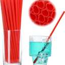 2 x 50PCS Heart Shaped Red Straws, Reusable Drinking Straws for Cocktail, Birthday Party, Bridal Shower, Wedding Supplies, Valentine Party Decorations