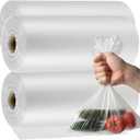 1500 Count 10 x 14 Inch Plastic Produce Bags, Clear Plastic Produce Bag Roll for Bread, Fruits, Vegetable, Kitchen, 500 Bags x 3 Rolls