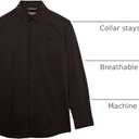 AXNY Boys Slim Fit Solid Super Stretch Solid Button Down Shirt (Black)