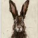 Stupell Industries Brown European Rabbit Hare Portrait Painting (30L" x 1.5W")
