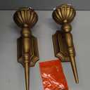 Gold Candle Sconces Set of 2 - Metal Wall Candle Holders for Pillar - Vintage Brass Wall Dcor for Living Room Bathroom Dining Room