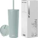 Simple Modern Insulated Tumbler with Lid and Straw | Iced Coffee Cup Reusable Stainless Steel Water Bottle Travel Mug | Gifts for Women Men Her Him | Classic Collection | 24oz | Sea Glass Sage