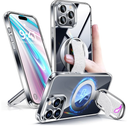 Shields Up for iPhone 15 Pro Max Case with Stand, 15 Pro Max Phone Case Clear with Ring Holder & Phone Grip [Compatible with MagSafe] Shockproof Protective Cover for iPhone 15 Pro Max (6.7 inch) Clear