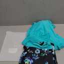 Women Tankini with Skirt - 2 Piece Swimsuits Tummy Control Bathing Suits Halter V Neck Swimwear 2025 (XX-Large, Aqua and Blue Flower)