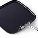 Cooks Standard Nonstick Square Griddle Pan 11 x 11-Inch, Hard Anodized Cookware Griddle Pan, Black