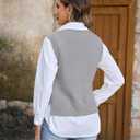 Tanst Sky Womens Sweater Vest V Neck Sleeveless Solid Casual Cable Knit Pullover Tops (Gray, XL)