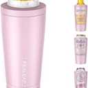4 in 1 Insulated Slim Can Cooler for 12 OZ Cans and Beer Bottle - Keep 8 Hours Cold, Easy to Hold - Stainless Steel Can Holder, Double Walled Can Insulator for Hard Seltzer and More (Blush)