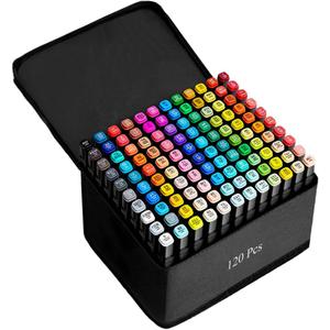 120 Colors Alcohol Markers Artist Drawing Art Dual Tip Markers Perfect for Kids Boys Girls Students Adult